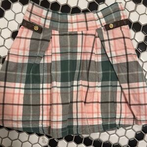 Janie and Jack Pink and Green Pleated Skater Mini Skirt